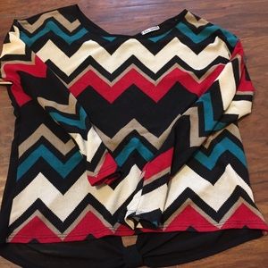 Blue Sketch Multicolored Top